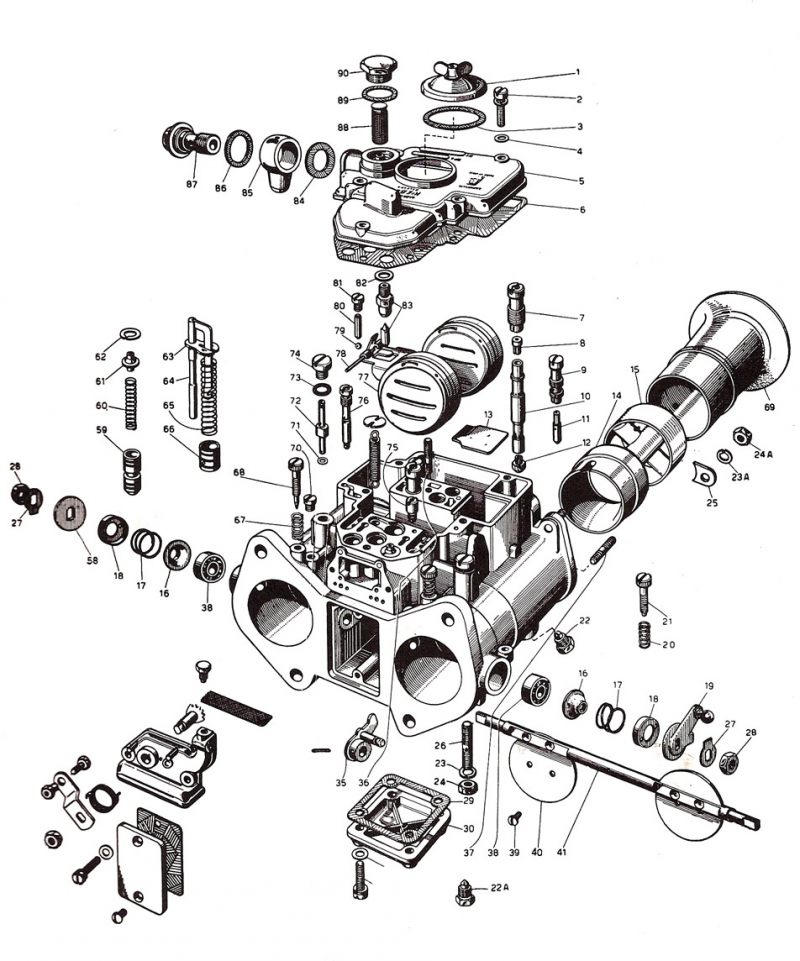 Weber Side Draft Carburetor Rwa1250 Racer Walsh 4661